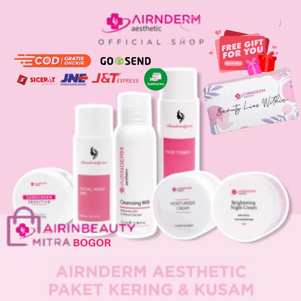 AIRIN PAKET KERING - KUSAM (FREE POUCH DOMPET KOSMETIK AIRIN) Airin Airnderm Aesthetic (by AIRIN BEA