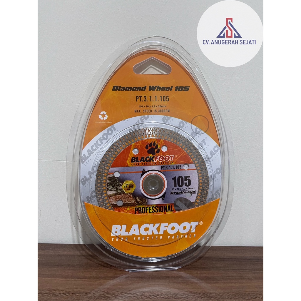 Diamond Wheel Mata Potong Gerinda Keramik Granit - BLACKFOOT 105 SUPERTHIN 4"