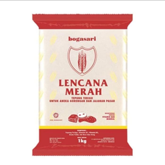 

PROMO [COD] Tepung Terigu Lencana Merah Bogasari 1 kg dus karton isi 12 kg