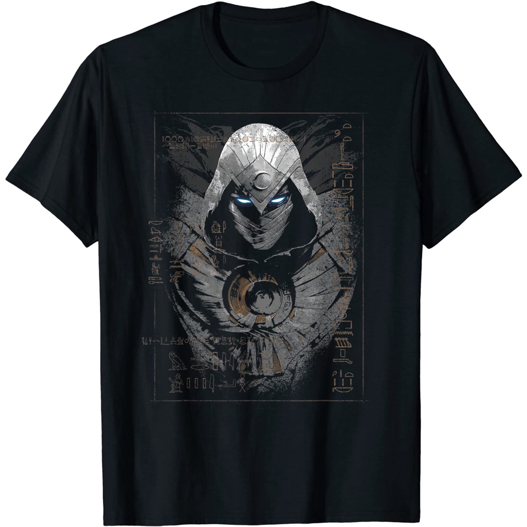 Baju Dewasa Marvel Moon Knight Glowing Eyes Egyptian Hieroglyphs T-Shirt
