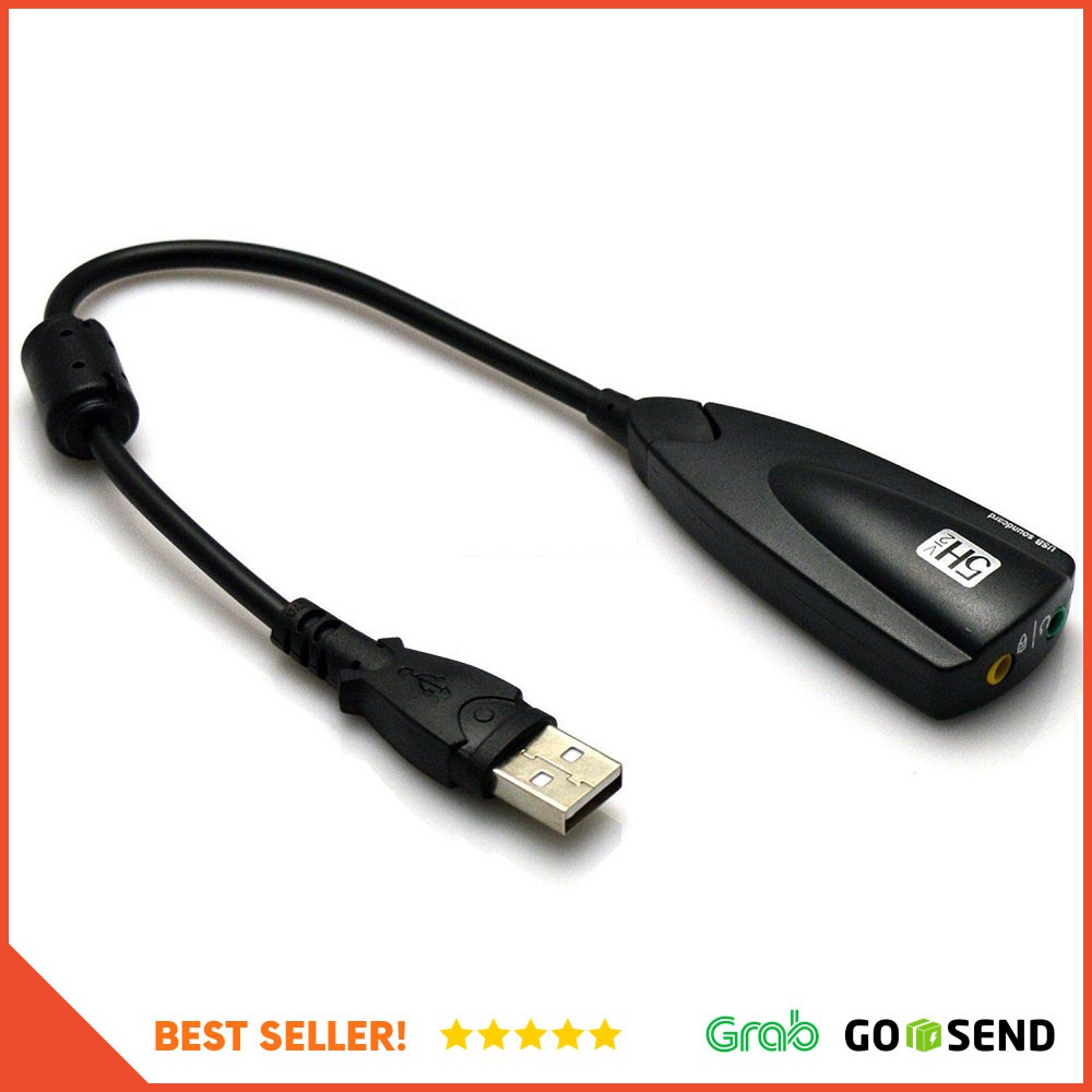 Sound Card USB Virtual 7.1 Channel dengan Chipset China - 5Hv2 - Black