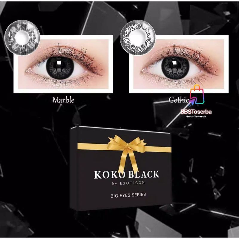 softlens Koko Black by exoticon X2 /Normal/minus/Soflen/Contactlens/Kacamata