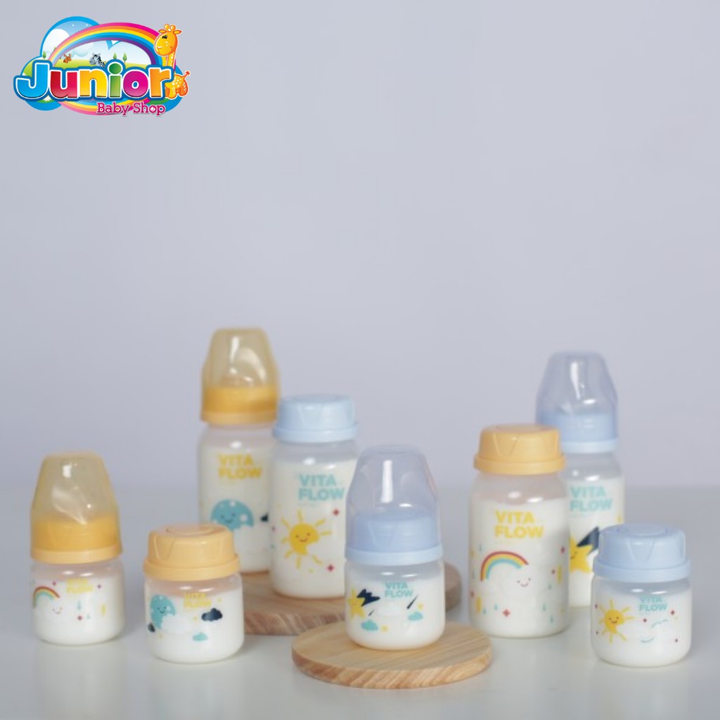 Vitaflow Breastmilk Bottle 60ml 8pcs Sky Series -  Botol Penyimpan Asi