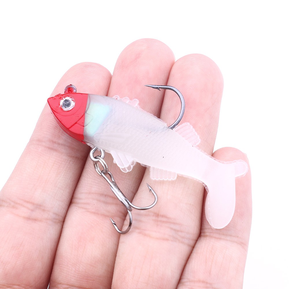 HENGJIA 5pcs Lead Shad softfish umpan pancing 6CM 8G colorful fishing lures swimbait bass ikan floating Single Hook Fishing Baits