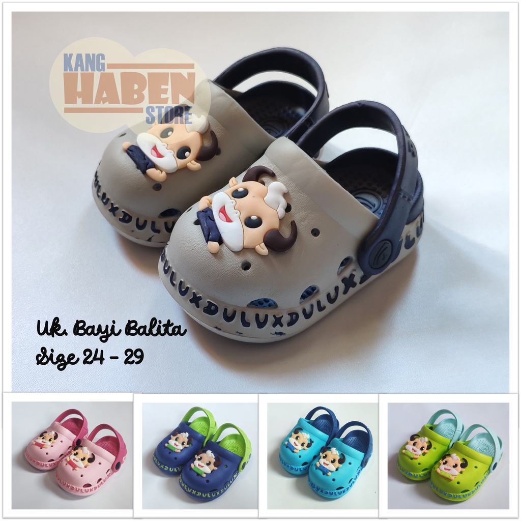 Sandal Baim Anak Balita Cowok Cewek Karakter Sapi Lucu Sendal Dulux 358D 24-29