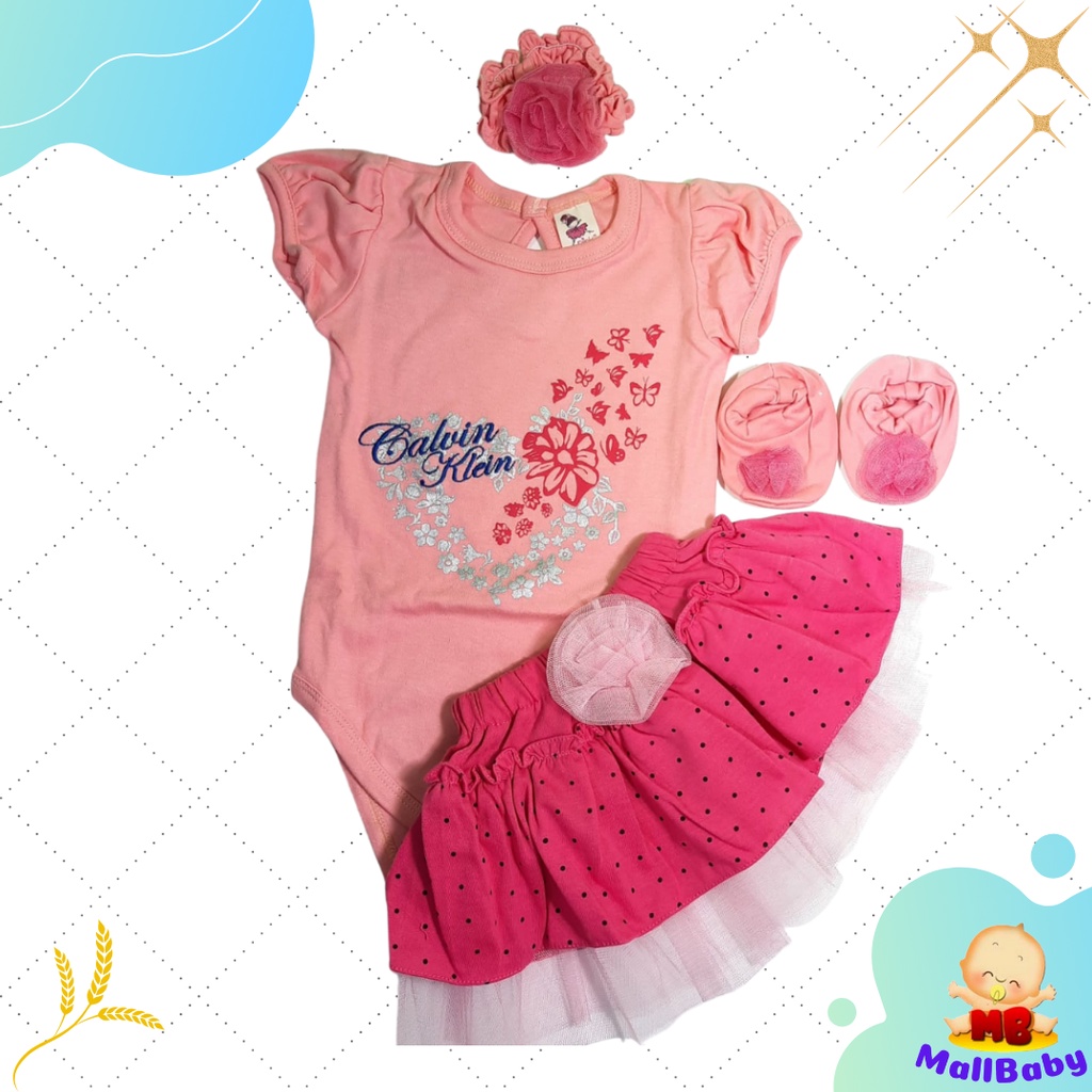 Jumper Bayi Bando Lucu Bandana Sepatu Bayi Baju anak Bayi Perempuan Cewek CK Love