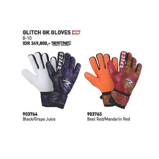 sarung tangan kiper sepak bola Specs Blackout GK gloves tebal nyaman
