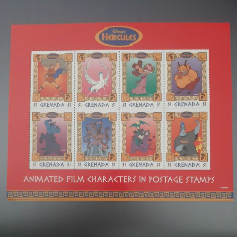 

Perangko Disney Grenada Hercules film character sheet 8 prangko