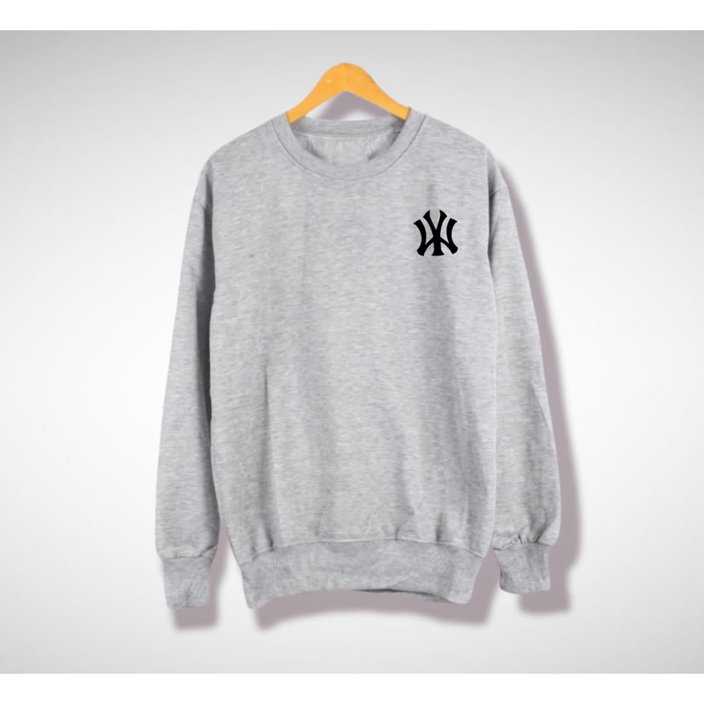 SWEATER CREWNECK BASIC LOGO NY OVERSIZE / JUMBO PRIA WANITA