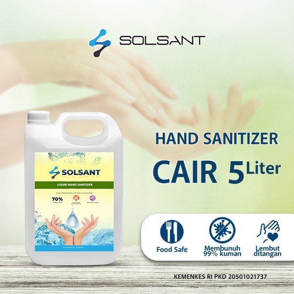 Hand Sanitizer Cair / GEL 5L SOLSANT Aseptic [ Izin KEMENKES RI ]GOJEK - CAIR