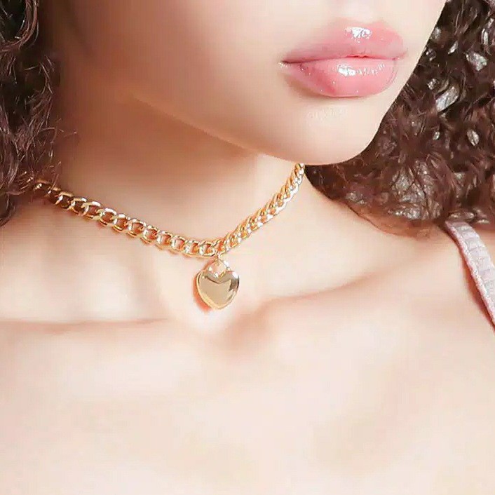 Kalung Cinta Korea Model Choker Gold Silver Necklace Of Love