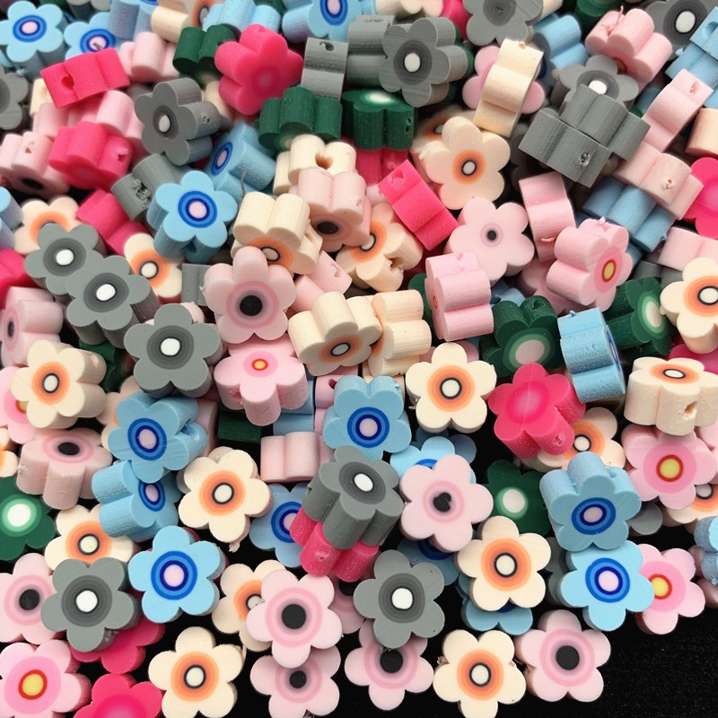 30 Pcs / Pack 10mm manik-manik bunga tanah liat polimer