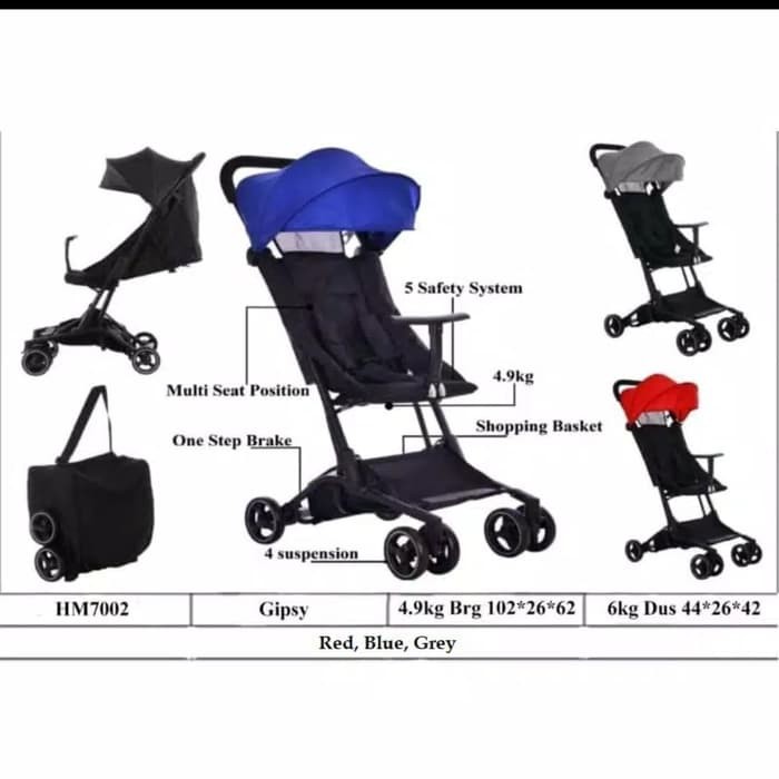 Makassar - Stroller Horsemen GIPSY HM 7002 Cabin Size Super Ringan Modelnya Persis Pockit