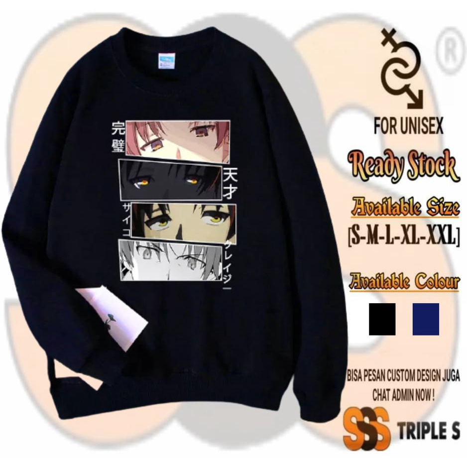 CREWNECK CLASSROOM OF THE ELITE SWEATER YOU ZITSU - KIYOTAKA AYANOKOJI SUZUNE HORIKITA