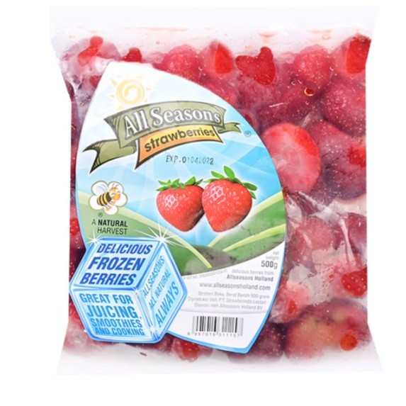 Strawberry Frozen All Seasons 500 gr (Tanpa Pestisida)