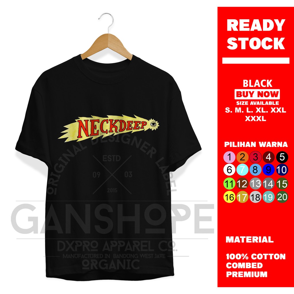 KAOS t-shirt BAND NECK DEEP MUSIK ORIGINAL DISTRO
