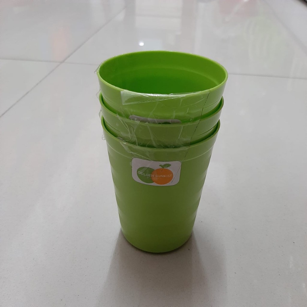 GOLDEN SUNKIST - GELAS HIJAU SET 3 PCS - G-5013