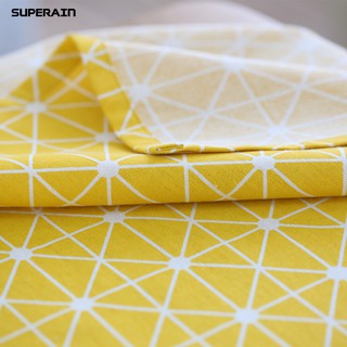 Taplak Meja  Motif Kotak Kotak Warna Kuning Untuk  Dekorasi  