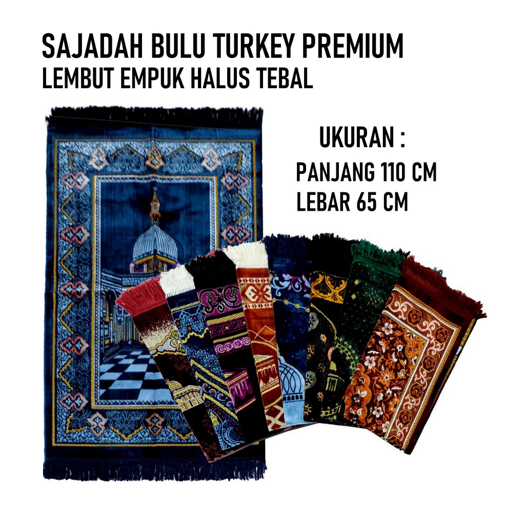 SAJADAH BLUDRU TURKI TURKY TURKEY PREMIUM LEMBUT EMPUK TEBAL SOUVENIR OLEH OLEH HAJI UMROH MURAH