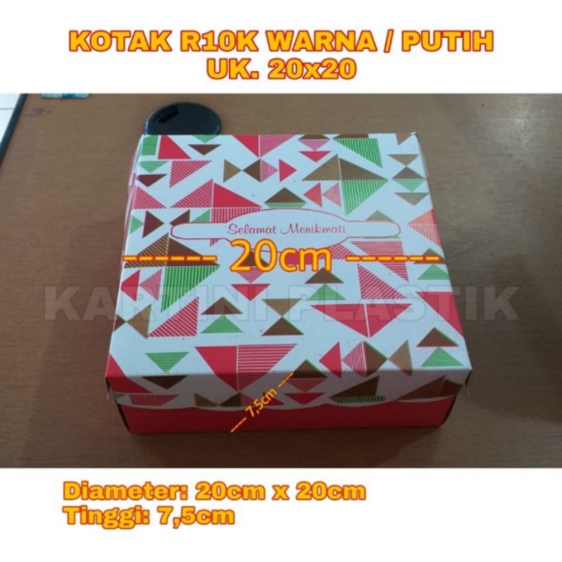 KOTAK NASI/ DUS NASI R10k Uk 20x20 WARNA/PUTIH