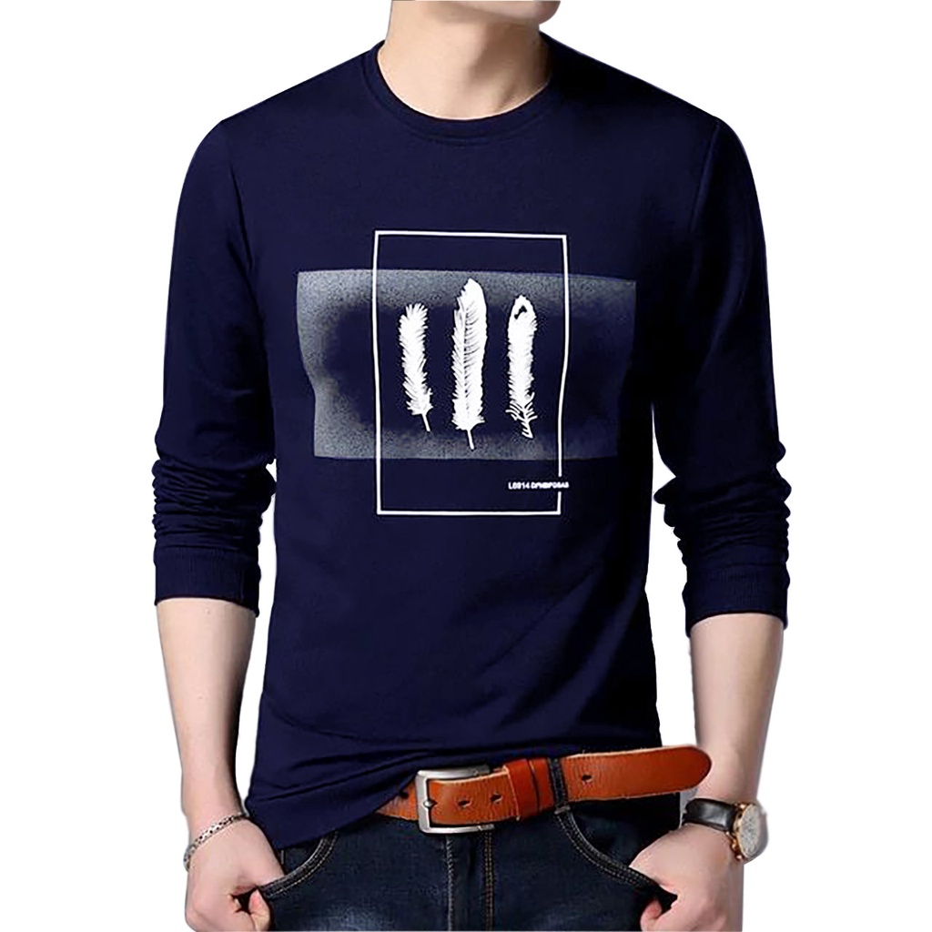 Baju Lengan Panjang Distro Pria Feather T-Shirt Model Sweatshirt