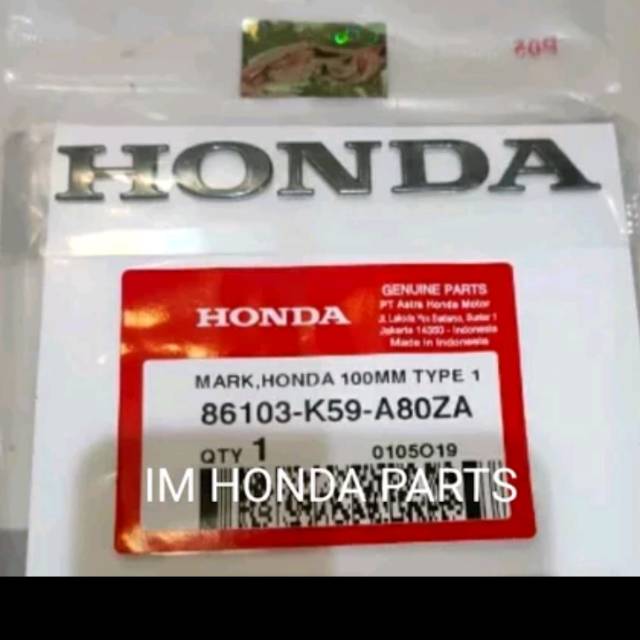 Emblem tulisan HONDA untuk Vario 125 150 LED 2018-2020 warna coklat