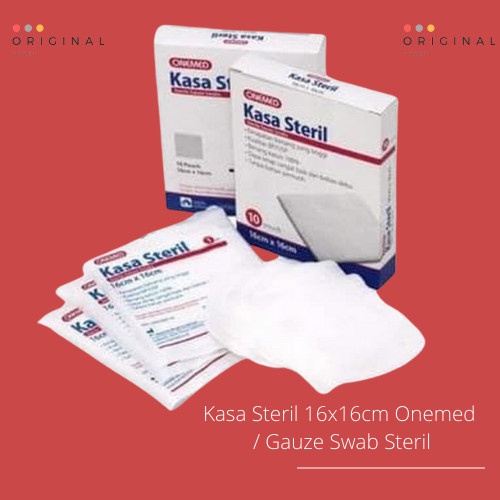 KASA STERIL STERILE 16 CM x 16 CM isi 10 PCS GAUZE SWAB STERIL ONEMED