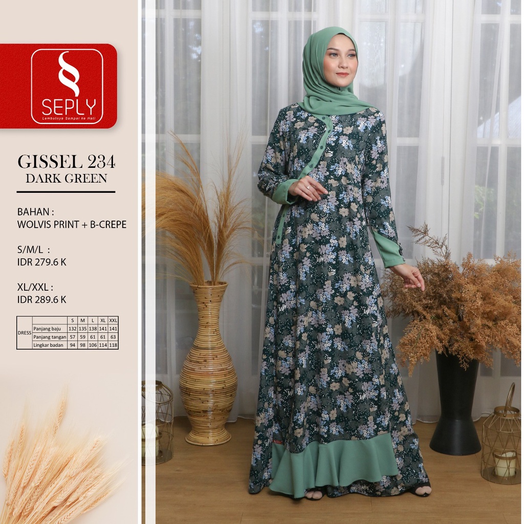 GAMIS TERBARU 2021 SEPLY GISSEL 234 DARK GREEN