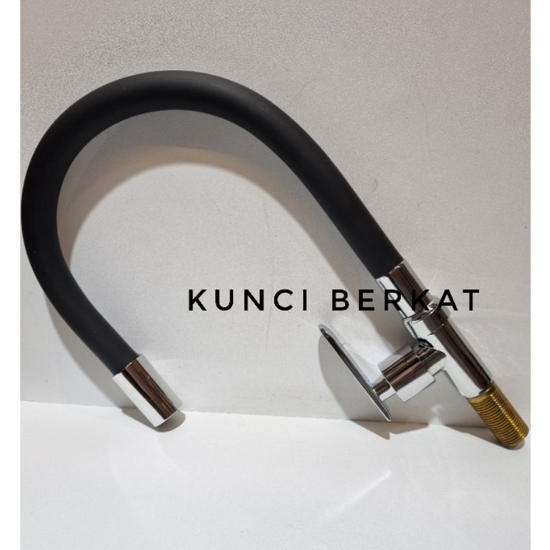 Kran Angsa Flexibel Black/Keran Cuci Piring Hitam/Sumber air bawah atau Meja