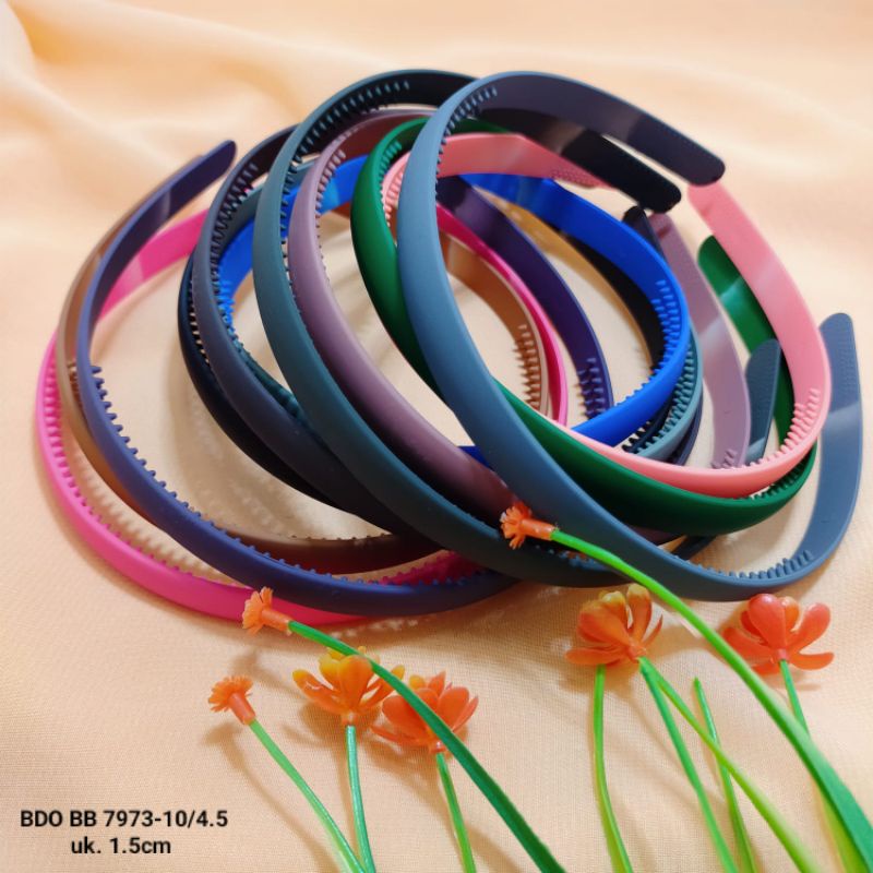 Bando Plastik Doff Aksesoris Pria Dan Wanita Bando Polos Aneka Warna 1cm  Bando Plastik Murah Akseso