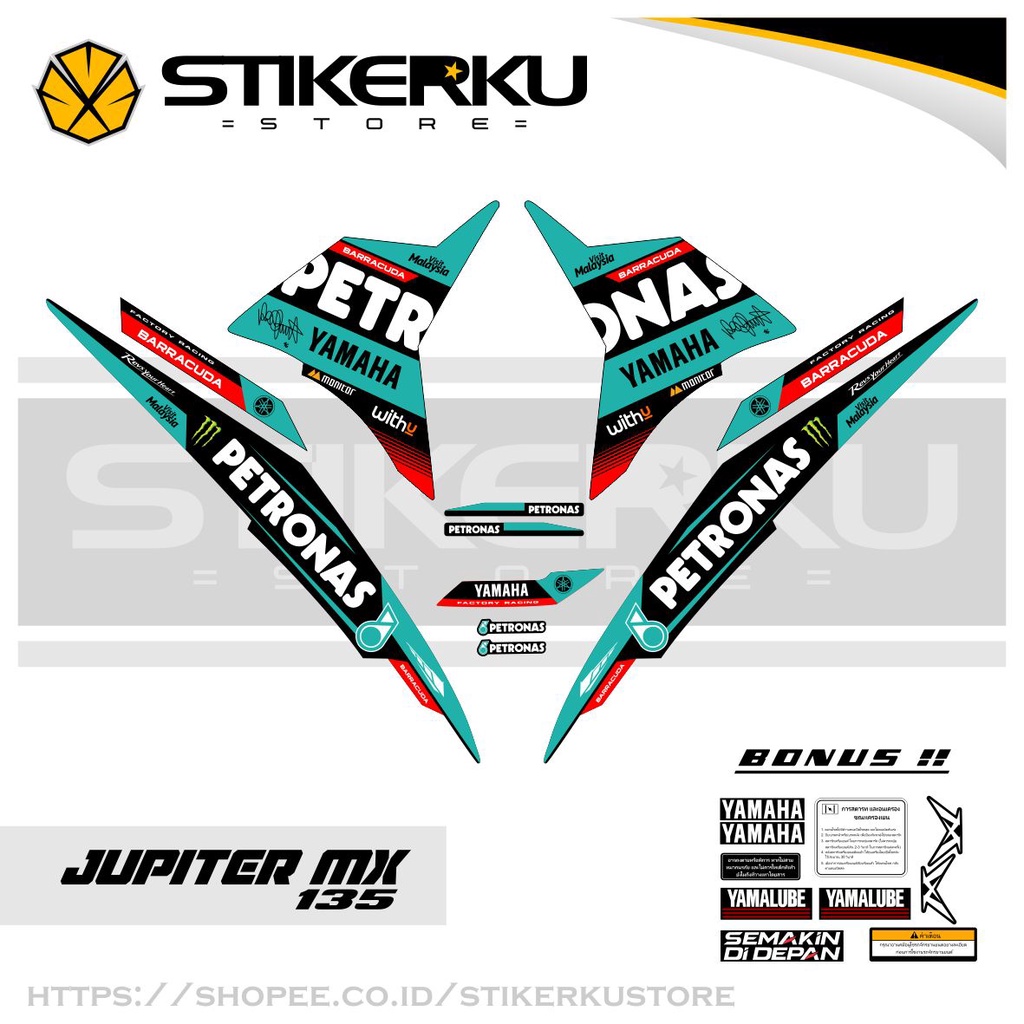 JUPITER MX 135 EDISI PETRONAS / EXCITER 135 / LC 135 / STRIPING / STICKER / STOCK DECAL / STIKER / V