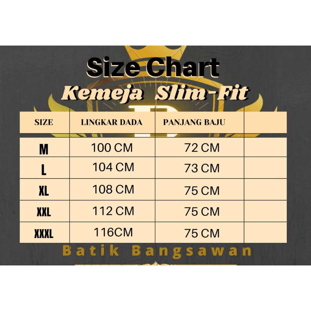 Baju batik slimfit lengan panjang
