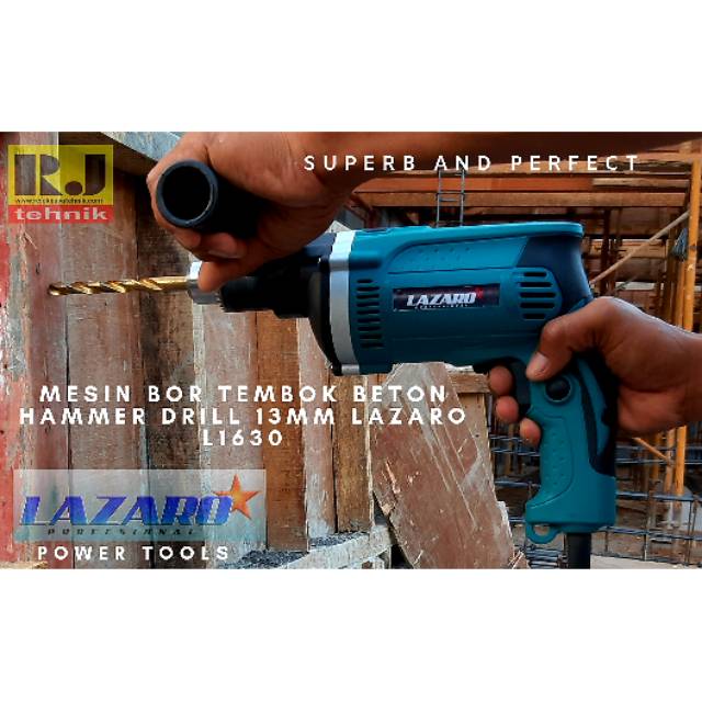 Mesin Bor Tembok Beton Hammer Drill 16mm Lazaro L1630