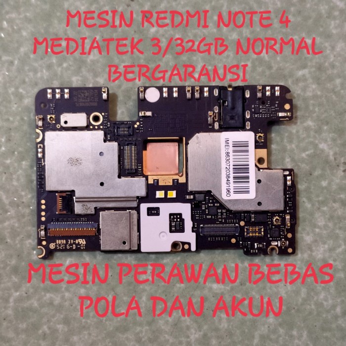 mesin redmi note 4 mediatek 3/32gb mesin xiaomi note 4 4x normal