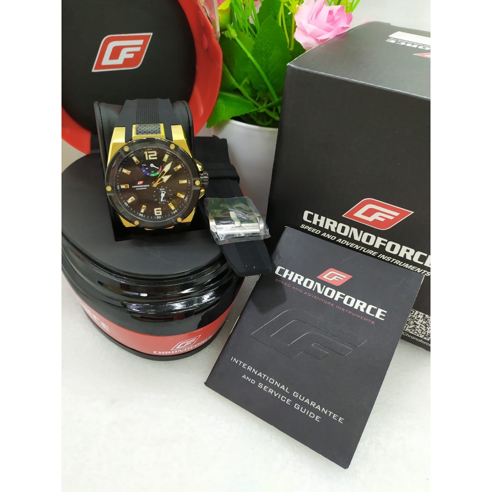 Jam Tangan Pria Chronoforce 5231 Original Automatic Free Tali Original Terbaru