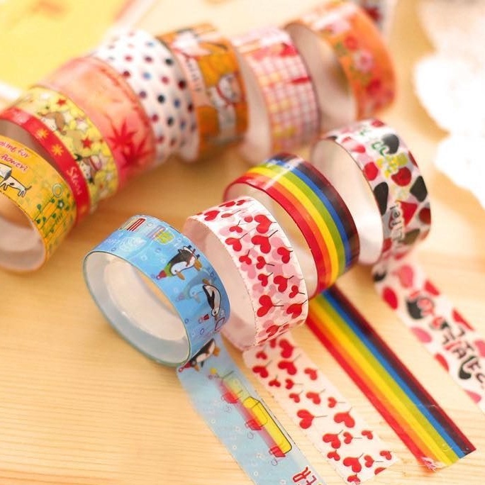

Washi Tape Motif Lucu Isolasi Mini Gambar Karakter Sticker Tempat Penyimpanan Lakban Mini Gambar Box Organizer