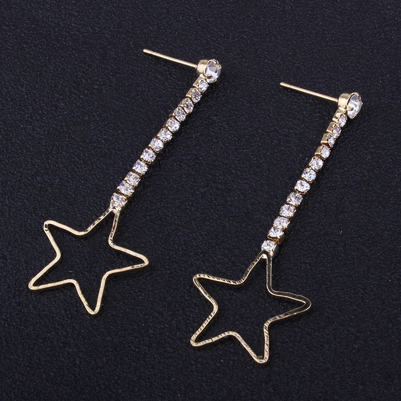 LRC Anting Tusuk Elegant Gold Color Shape Decorated Earrings