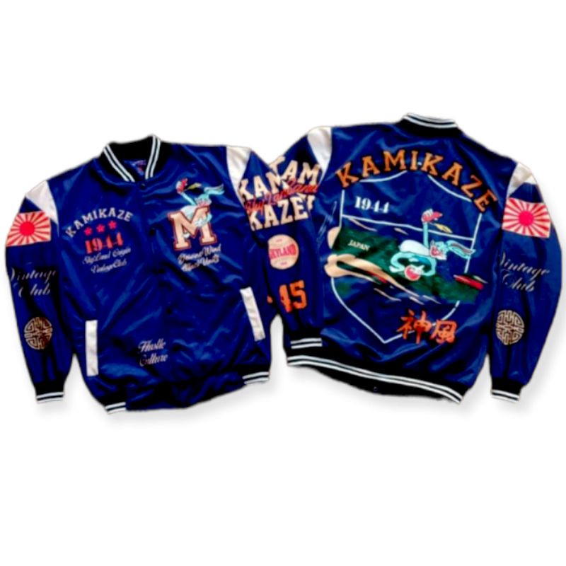 jaket pria Parsity/ Varsity keren/ varsity bisbol/ jaket bisbol/ Jaket Varsity Pria wanita-Sekay lend blue