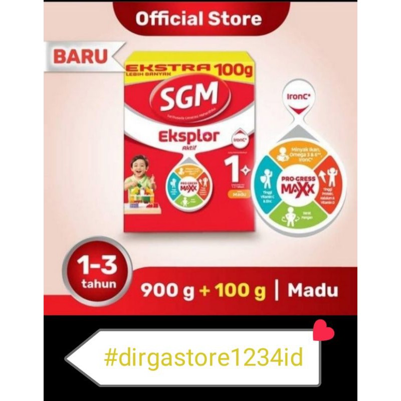 SUSU SGM 1+ pro-gressmaxx 900g + 100g madu