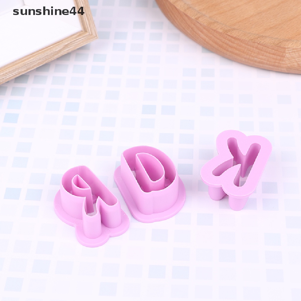 Sunshine 1 Set Cetakan Kue / Fondant DIY Bentuk Huruf Alfabet Bahan Plastik