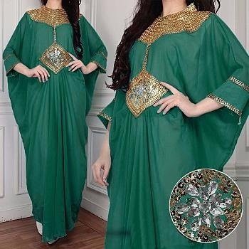 NEW iot kaftan cleopatra dres wanita lengan panjang hitam putih dusty pink hijau botol xl modis mo