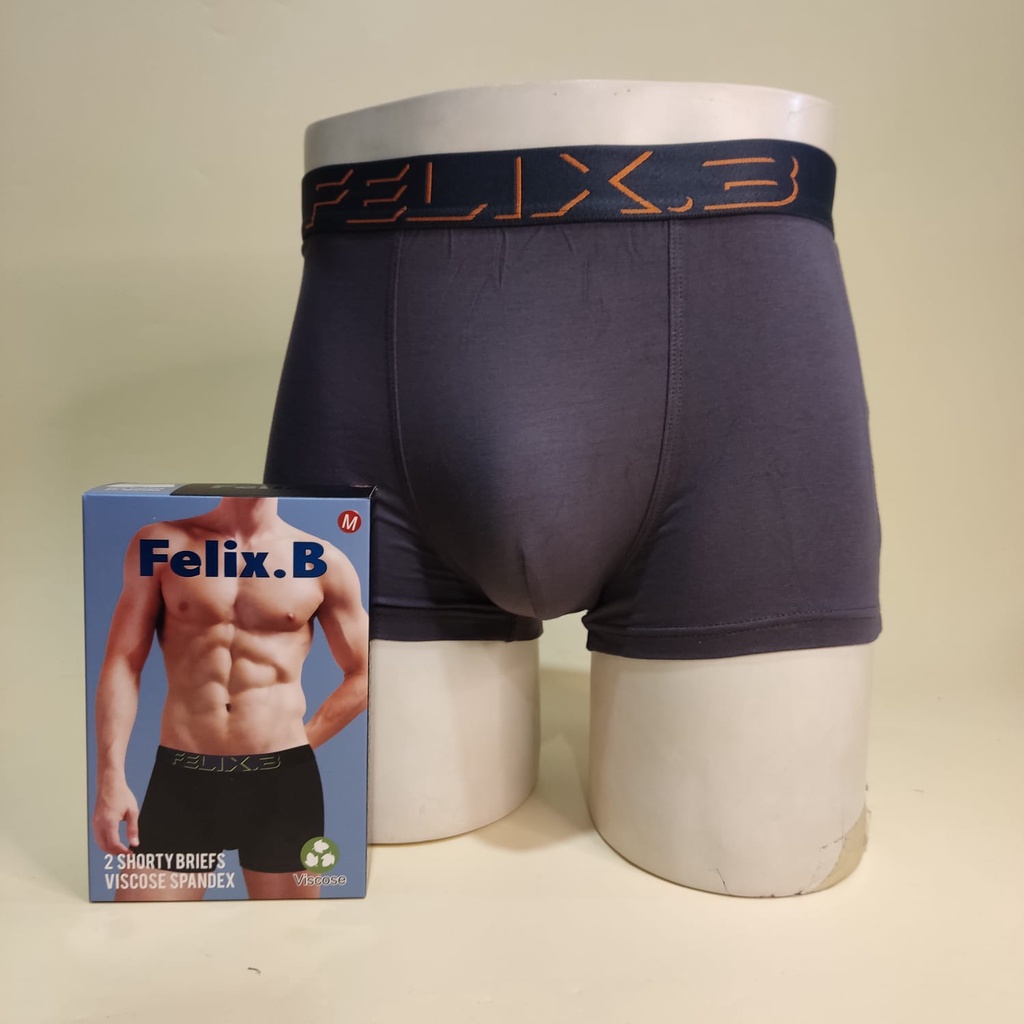 CELANA BOXER PRIA FELIX.B FB 2153 ISI 2 PCS | BAMBOO SPANDEX