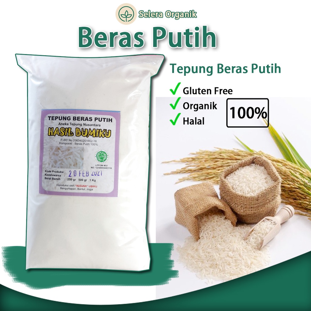 

Tepung Beras Putih (1kg) Organik MPASI Gluten Free Tepung Organik Bebas Gluten | Selera Organik Jogja - 1kg