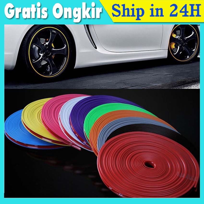 8 Meter stiker pelindung velg ban mobil list karet pelindung velg mobil Utk avanza rush CRV Toyota