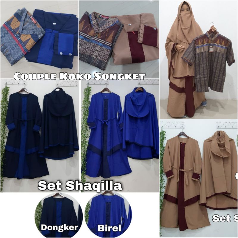 Couple koko & set gamis syar'i free cadar tali