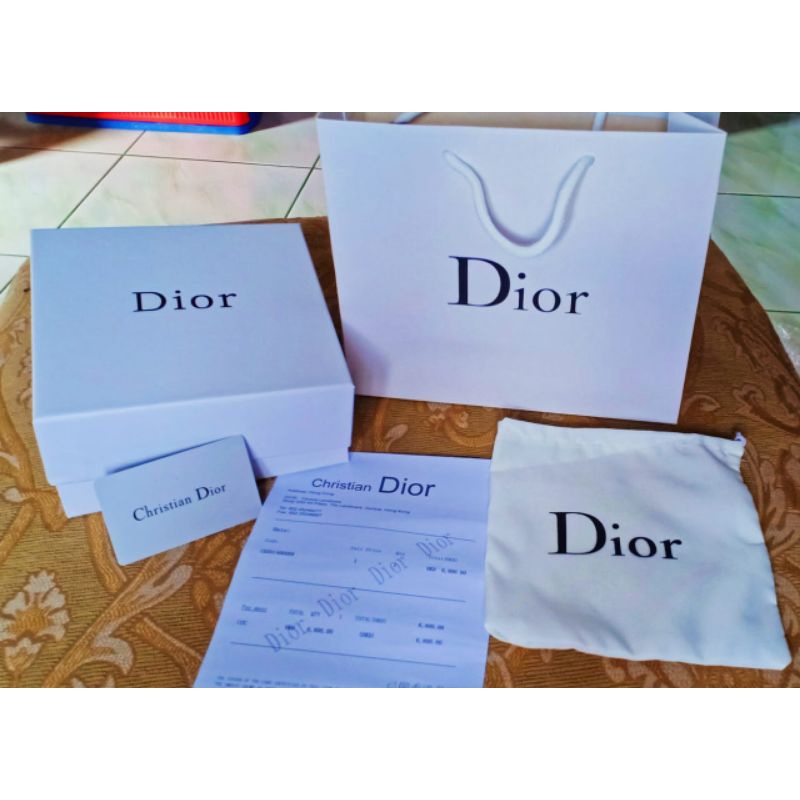 BOX SET CHRISTIAN DIOR PAPER BAG CARD DUST BAG BILL SET GIFT MURAH AERO SHOP GORONTALO