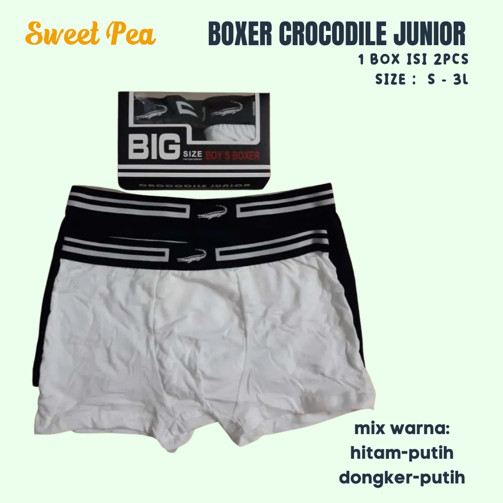 crocodile junior celana dalam model boxer untuk anak laki laki 100  katun nyaman  adem  serap kering