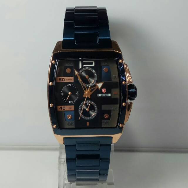Jam tangan expedition e6636 wanita biru rose gold