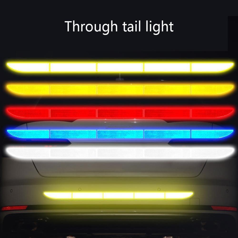 Suyou 5Pcs / set Stiker Strip Reflektor Peringatan Belakang Mobil Universal Multi Warna