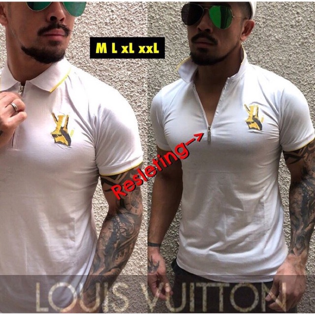 Kaos Polo LV Logo Black & White Series